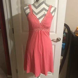 Hourglass Melon/pink partial crochet dress